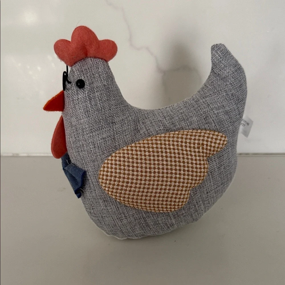 Plushie Chicken with Glasses Bowtie Decor